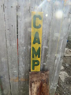Vintage Look Camp Wood Sign Vertical Custom Colors Available • $28.50