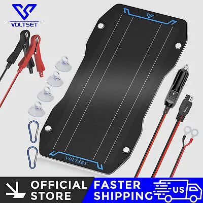 Voltset 10W 12V Solar Panel Car Battery Trickle Charger Kit Maintainer Car RV • $76.49