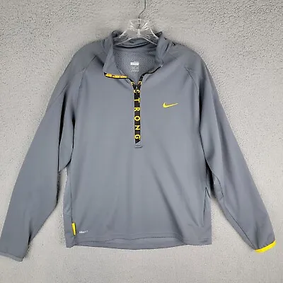 Nike Shirt Mens Large Grey FitDry Live Strong Quarter Zip Pullover Athletic • $25.49