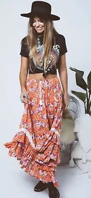 $220 • Buy Spell Revolver Kerchief Skirt In Red. Size XL. Excellent Condition