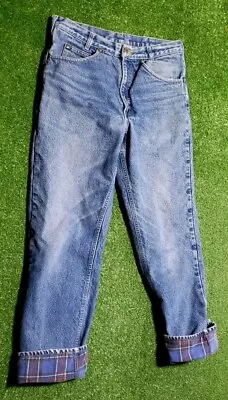 Vintage Oshkosh Flannel Lined Denim Work Jeans Medium Wash Men’s Size 32x32 • $20.99