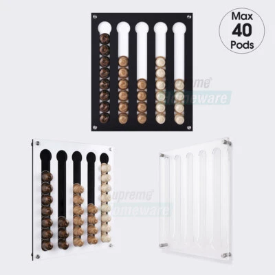 $27.90 • Buy 35-40 Pods Nespresso Coffee Capsule Holder Dispenser Rack Wall Storage Organizer