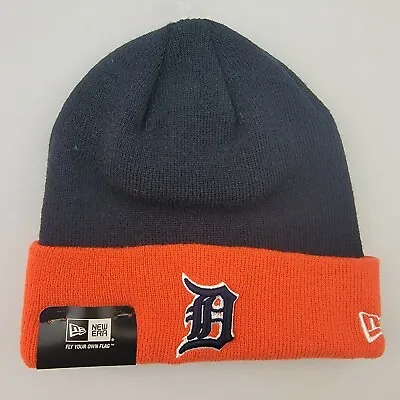 Detroit Tigers MLB New Era Hat Winter Beanie Cuff Knit Adult Size Orange Blue • $13.99