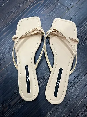 $19 • Buy Zara Women's Square Toe Slip On Strappy Sandals Size 40 Size 9