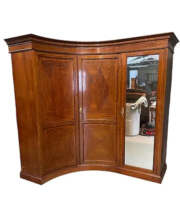 Victorian Mahogany Triple Corner Wardrobe Compactum • £1795