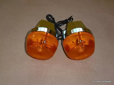 CEV Copy Turn Signal CHROME PAIR Moto Guzzi Morini Benelli Aermacchi Sprint • $78