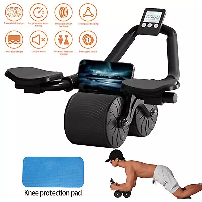 Automatic Rebound AB Roller Exercise Wheel Abdominal Wheel Anti Slip Fitness Gym • $29.85