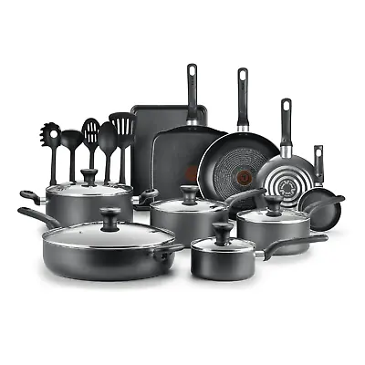 Cookware Set Tfal T-Fal Nonstick Pots Pans Utensils Non Stick Cooking Set Grey • $115.19