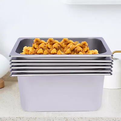 6 Pack Hotel Pans 6  Deep Steam Table Pan 1/2 Half Size 13  L X 10.2  W Commerci • $46.55