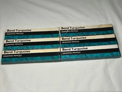 £34.99 • Buy 6 X Boxes Of Vintage Berol Turqiouse Drawing Pencils See Photos
