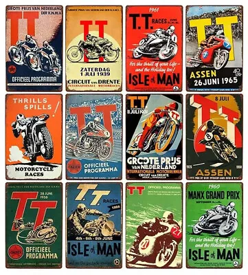 PRINTED POSTERS TT MOTORBIKE A43 Print Cave Wall Art Garage Bar Sport Cycle Ad • £5.99