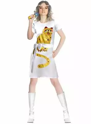 ABBA Women's White Costume Dress With Gold Cat - New • $76.99