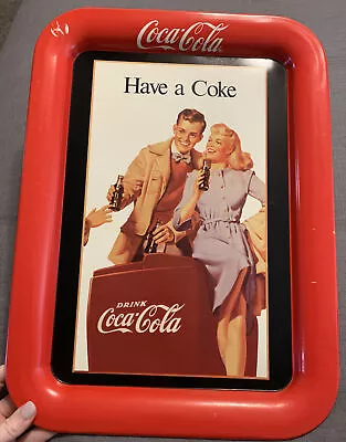 Coca Cola  Have A Coke  Metal Tray 17  1991 Issue Of 1948 Indoor Poster VTG • $20