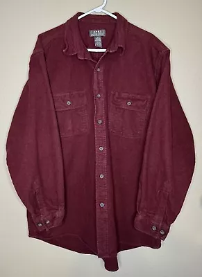 Moose Creek Heavy Flannel Shirt Jacket XXL Dark Red/Wine  2 Pockets Long Sleeve • $19.99