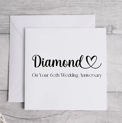 £2.99 • Buy Diamond On Your 60th Wedding Anniversary Card. Sixty Years Anniversary Card.