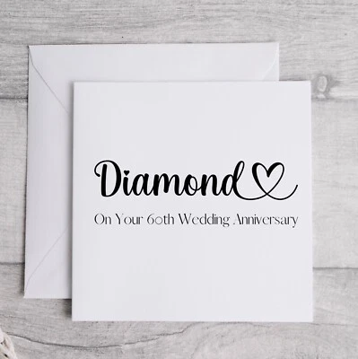 £2.99 • Buy Diamond On Your 60th Wedding Anniversary Card. Sixty Years Anniversary Card.