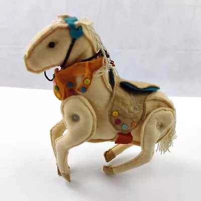 VTG Handmade Vintage Marionette String Felt & Buttons Horse Puppet Marionette  • $84.99