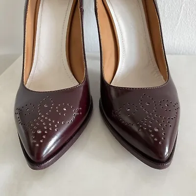 Maison Martin Margiela Bordeaux Leather Brogue Heel W/box & Dust Bags EU 36 US 6 • $135