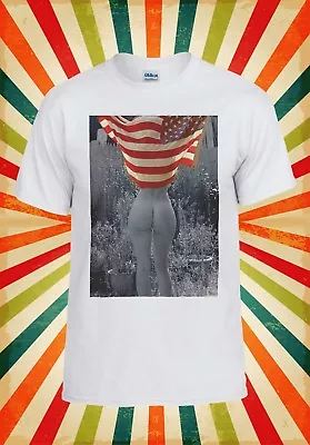 Sexy Girl American Flag Vintage Cool Men Women Vest Tank Top Unisex T Shirt 1185 • £9.95