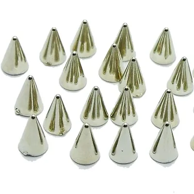 1000 Silver Tone Metallic Rock Punk Acrylic Spike Rivet Tiny Stud 4X6mm Nail Art • $12.07