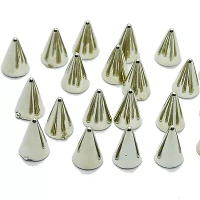 200 Silver Tone Metallic Rock Punk Acrylic Spike Rivet Tiny Stud 4X6mm Nail Art • $3.11