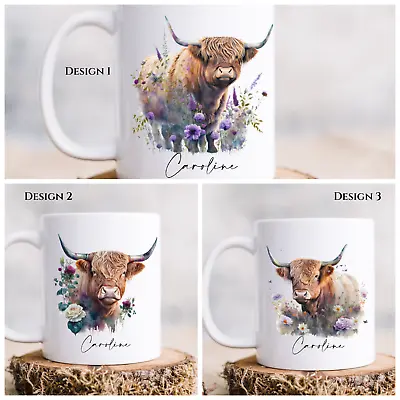 Personalised Highland Cow Mug Gift Idea • £8.99