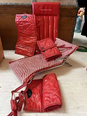 Vintage Vogue Ginny Doll Red Beach Chair Surf Raft Roll Up Beach Mats Lot • $28