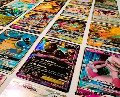 $12.25 • Buy Pokemon Card Lot 50 OFFICIAL TCG Cards W/2 ULTRA RARES (V, VMAX, GX)+HOLOS+RARES