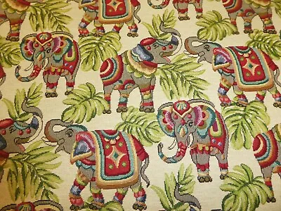 £1.25 • Buy INDIAN ELEPHANT - Tapestry Weave Fabric - Upholstery Cushions Crafts Curtains