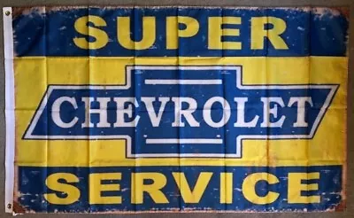 CHEVROLET SERVICE VINTAGE HUGE Retro Flag..Man Cave Garage Shed Car Show • $26.50