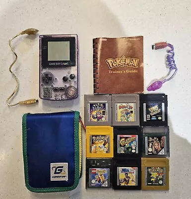 Transparent Gameboy Colour Bundle With Case 2 Pokemon Games 7 Additional Games  • £89