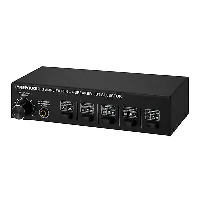 LYNEPAUAIO 4 Zone Amplifier / Speaker Switcher Box Stereo Audio Selector W8L3 • $59.99