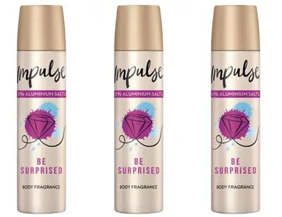 Impulse Be Surprised Ladies Deodorant Body Spray 75ml / Pack Of 3 • £7.69