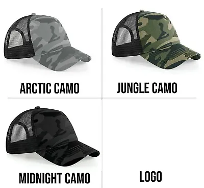 £7.95 • Buy Camo Snapback Trucker Cap Urban Camouflage Hat Half Mesh Street Army Summer Sun
