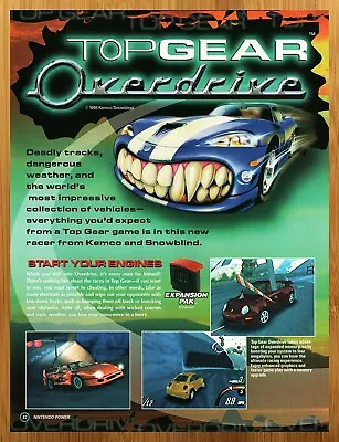 1998 Top Gear Overdrive N64 Nintendo 64 Vintage Print Ad/Poster Official Art • $14.99