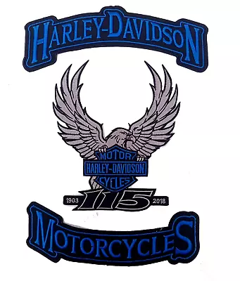 HARLEY ROCKERS WILLIE G-Eagle Motorcycle Jacket Vest BACK PATCH Large 3 Pieces • $34