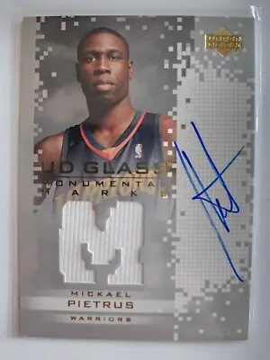 2003-04 UD Glass Monumental Marks #PIJ Mickael Pietrus Auto/Jersey • $10