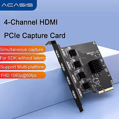 ACASIS 4-channel Built-in PCI-E 1080P 60Hz 20Gb/S Video Capture Card • $218.99