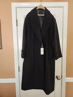 Mango WOMEN'S MNG Wool Blend Coat SIZE XXL BLACK NWT • $94.25