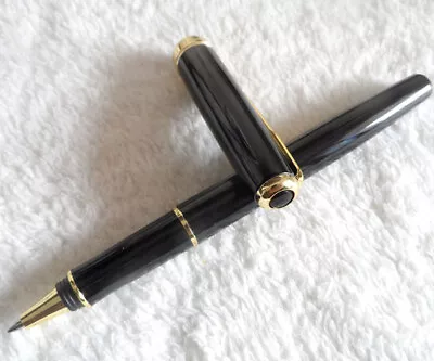 £9.59 • Buy Bright Black/Gold Clip Parker Sonnet Series Fine Nib Rollerball Pen Black Ink