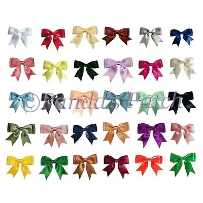 £2.15 • Buy Large 25mm Satin Ribbon Double Bows - Choose Pack Size And Colour Free P&P 