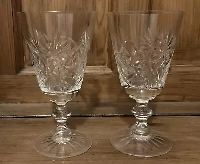 Set Of 2 Edinburgh Crystal  STAR OF EDINBURGH  Wine Glasses 5.5  Inches Tall. • £10