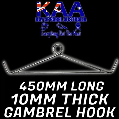 Gambrel Hook 10mm Stainless Steel 450 Mm In Length Butchers Hunters Meat Hook • $40
