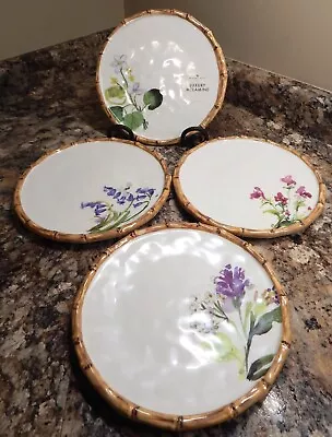 Beatriz Ball Luxury Melmine Bamboo Floral Salad Plates Set/4 **new** • $54.95