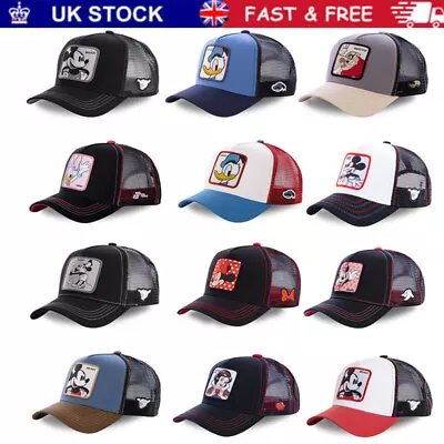 Disney Mickey Mouse Trucker Mesh Baseball Hat Hip Hop Breathable Snapback Cap UK • £6.45