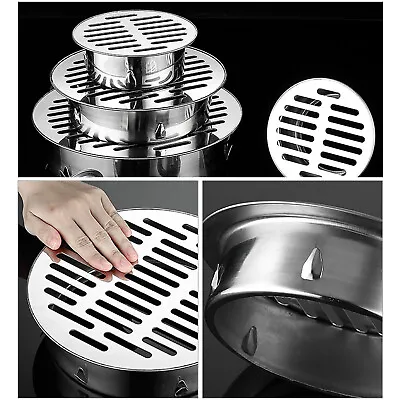£7.29 • Buy Stainless Steel Round Floor Drains Cover Balcony Garden Rooftop Anti-blocking