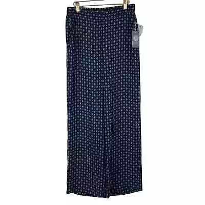 VINCE CAMUTO Geo Print Wide Leg Pants Navy 4 NWT Fun Pattern Funky • $30