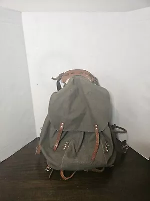 Vintage M39 Swedish Army WW2 Military Canvas Leather Rucksack/Backpack  • $79.99