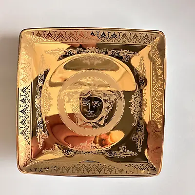 VERSACE Medusa Gold CANAPE SQUARE DISH 4.75  Rosenthal Tray • $60