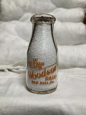 TRPHP Woodson Dairy Red Hill Pa. Montgomery County 1953 Milk Bottle • $20